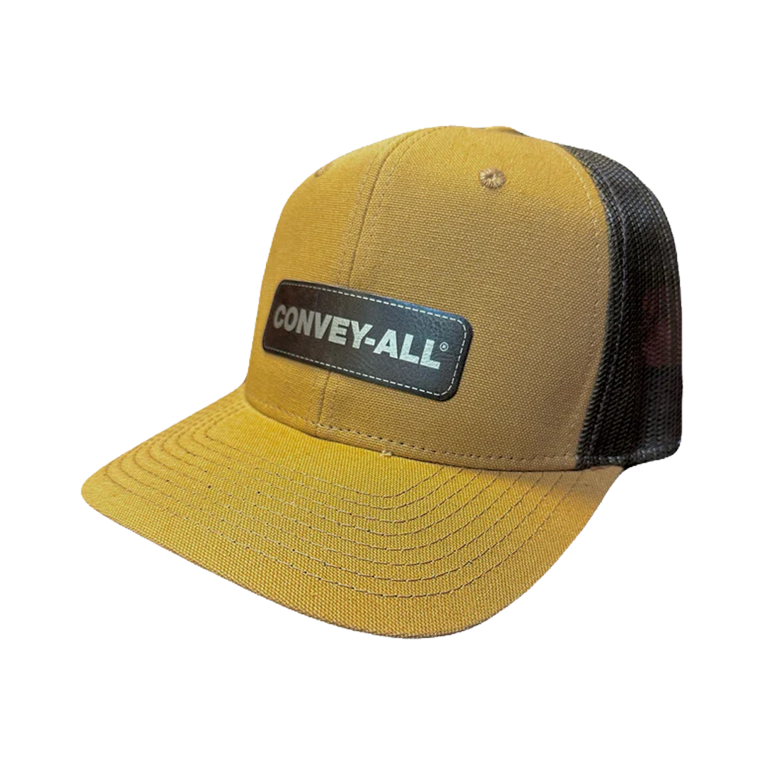 Convey-All Duck Canvas Leather Patch Trucker Hat