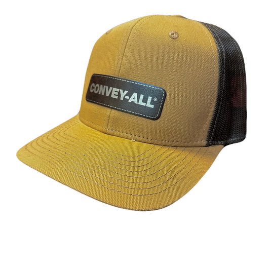 Convey-All Duck Canvas Leather Patch Trucker Hat